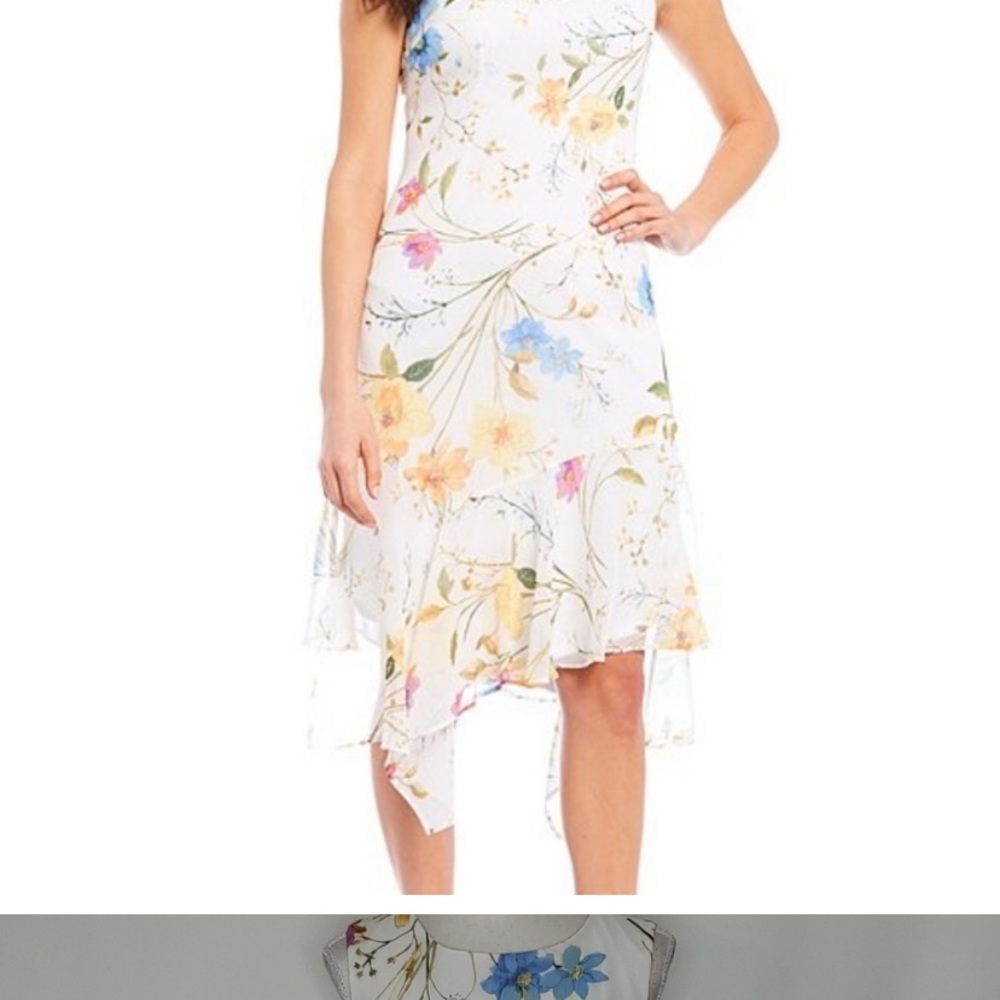 Calvin Klein floral print chiffon dress sz 8 NWT